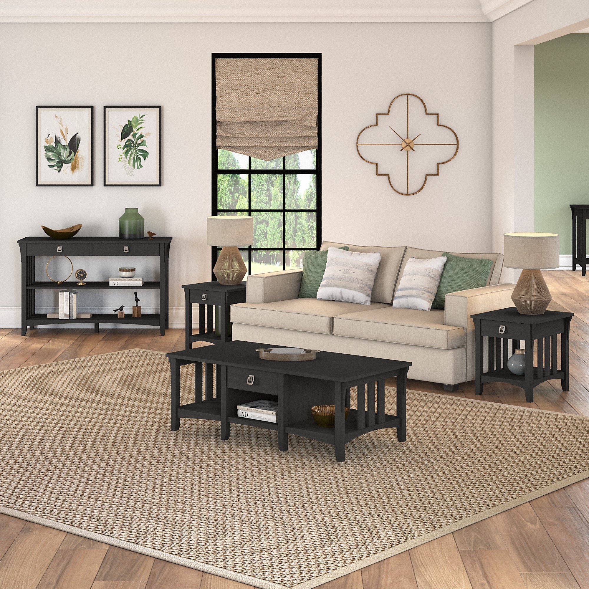 Salinas Vintage Black 4 Piece Occasional Table Set-1