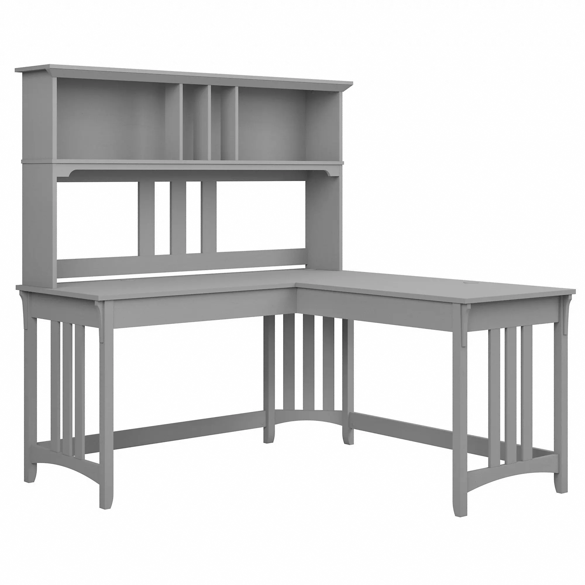 SAL044CG Salinas Cape Cod Gray L Shaped Desk With Hutch-2