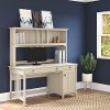 Salinas Antique White Pedestal Desk With Hutch