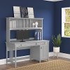 Salinas Cape Cod Gray Pedestal Desk With Hutch