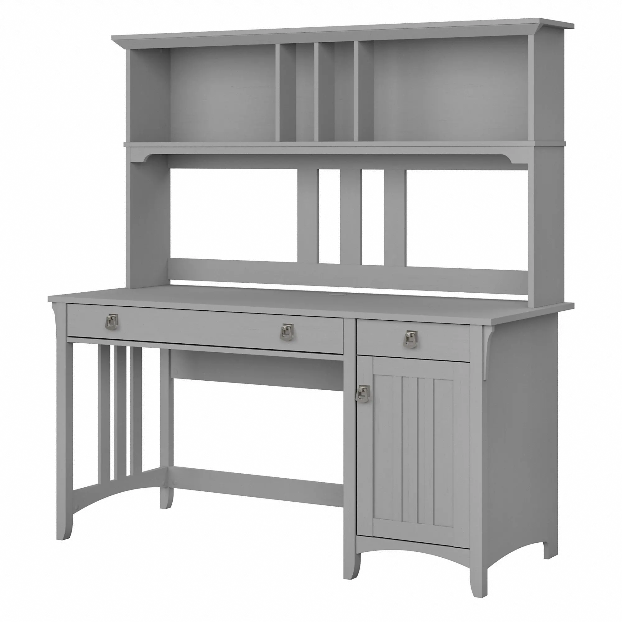 SAL045CG Salinas Cape Cod Gray Pedestal Desk With Hutch-2