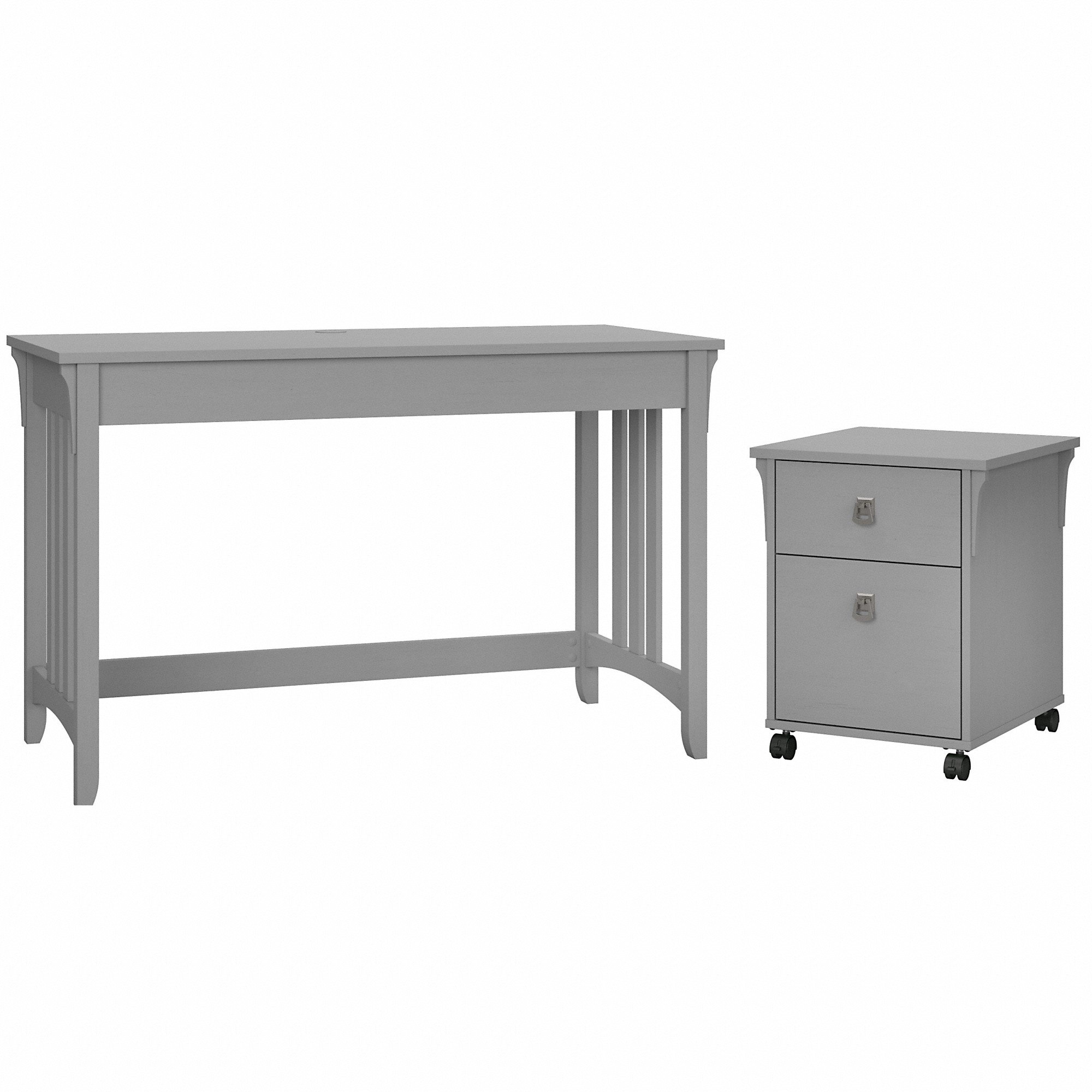 Salinas Cape Cod Gray Writing Desk and Pedestal-2