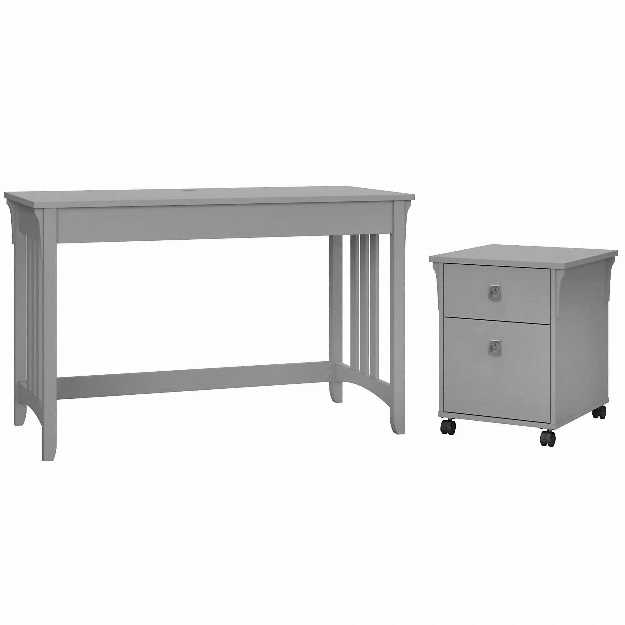 SAL046CG Salinas Cape Cod Gray Writing Desk and Pedestal-2