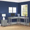 SAL047CG Salinas Cape Cod Gray L Shaped Desk and Pedestal