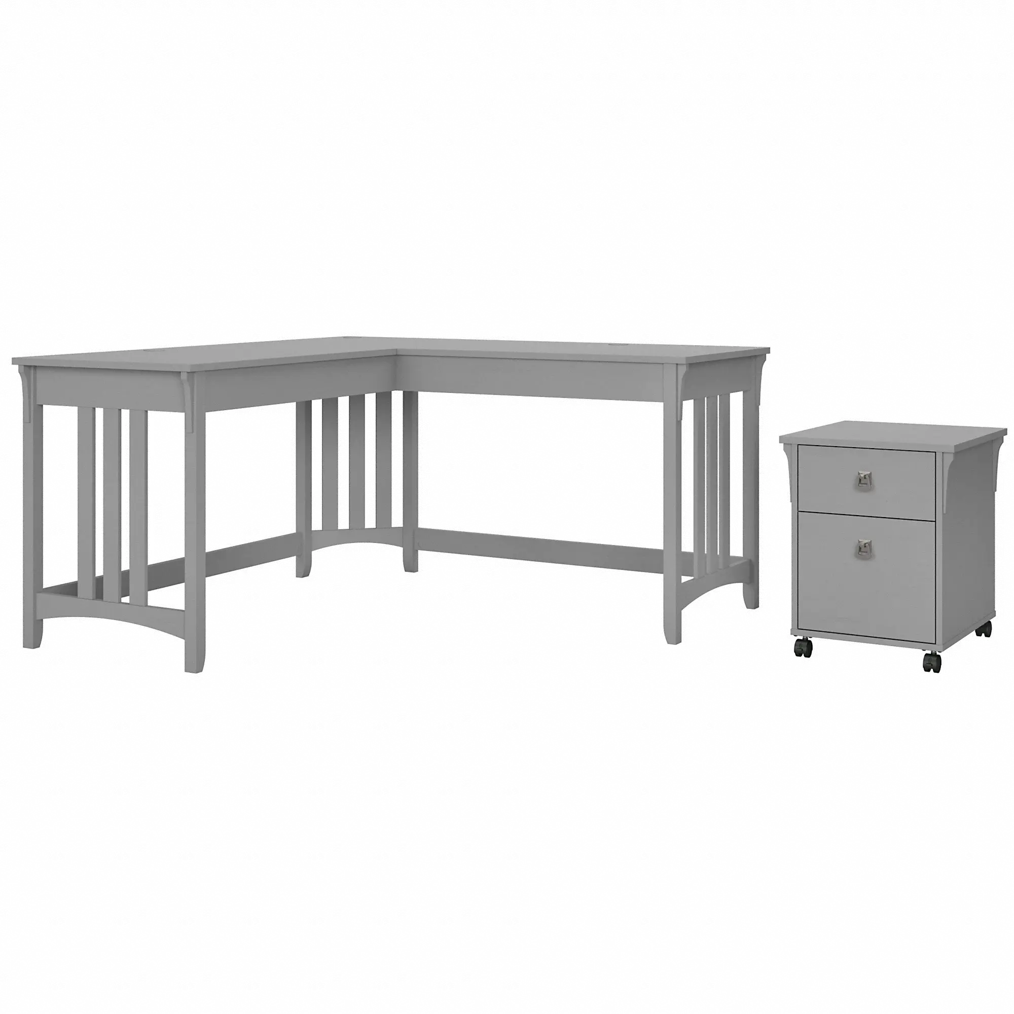 SAL047CG Salinas Cape Cod Gray L Shaped Desk and Pedestal-2