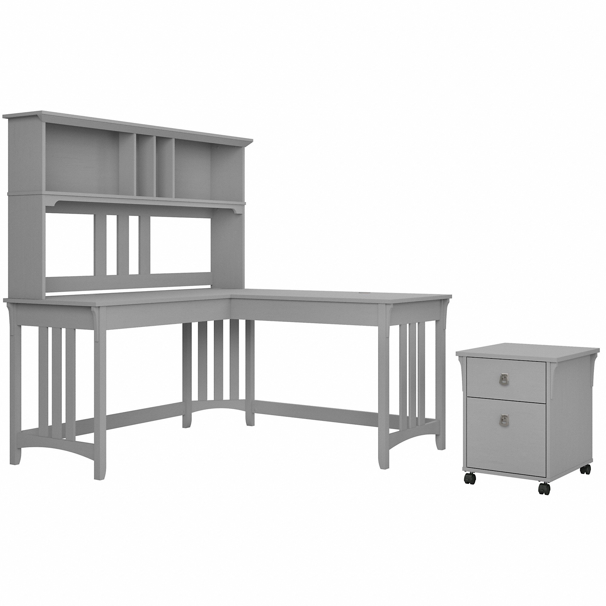 Salinas Cape Code Gray L Shaped 3 Piece Desk Set-2