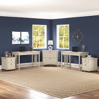 Salinas Antique White 2 Person Workstation