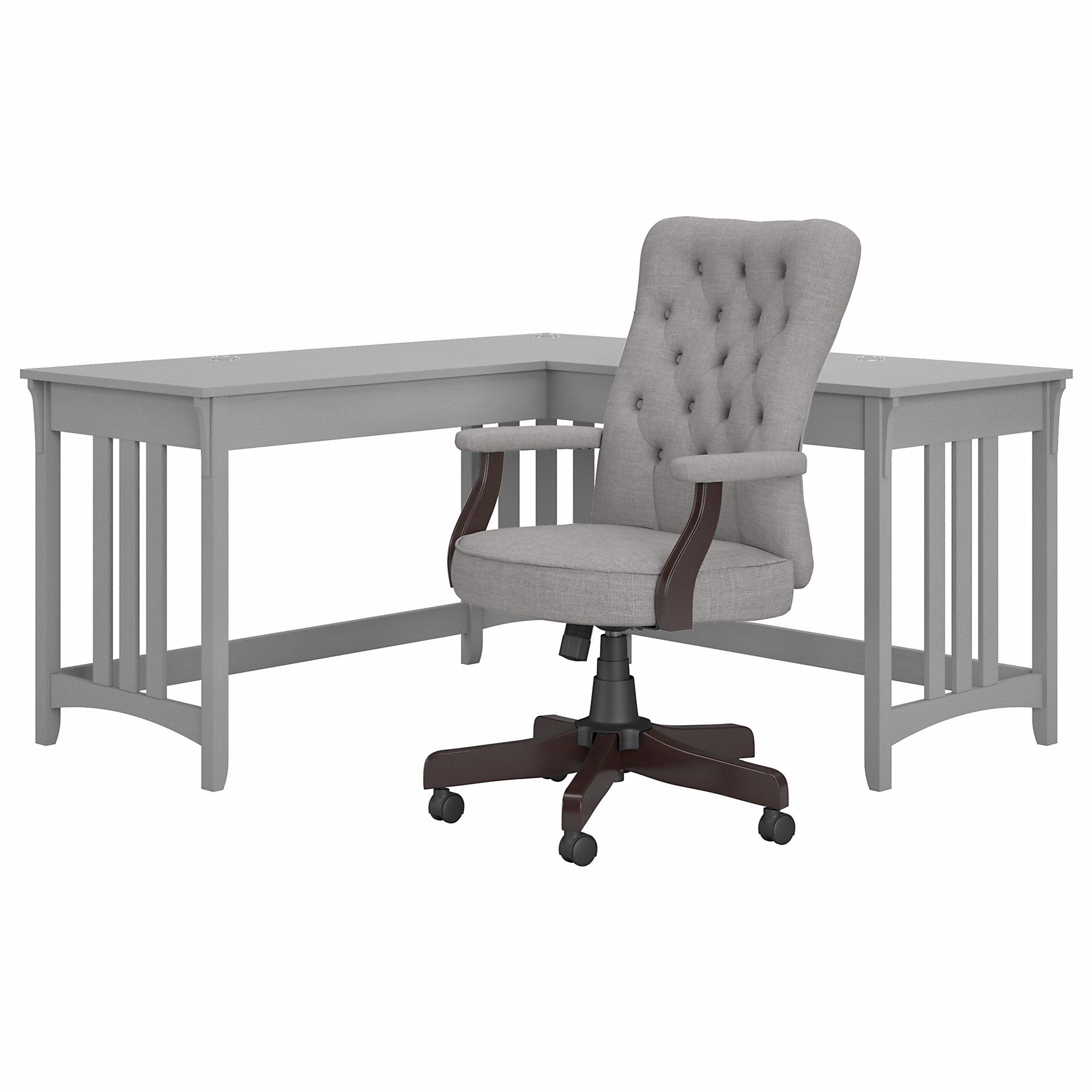 Salinas Cape Cod Gray L Shaped Desk and Chair-2