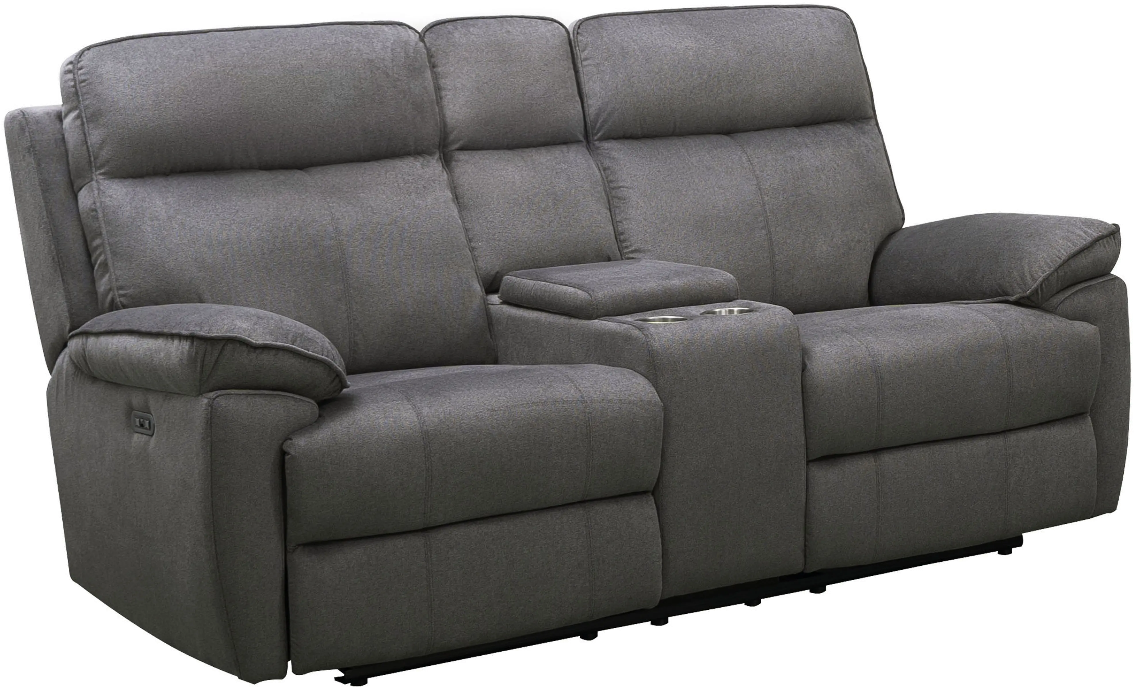 Hilda Gray Power Reclining Loveseat with Console-2