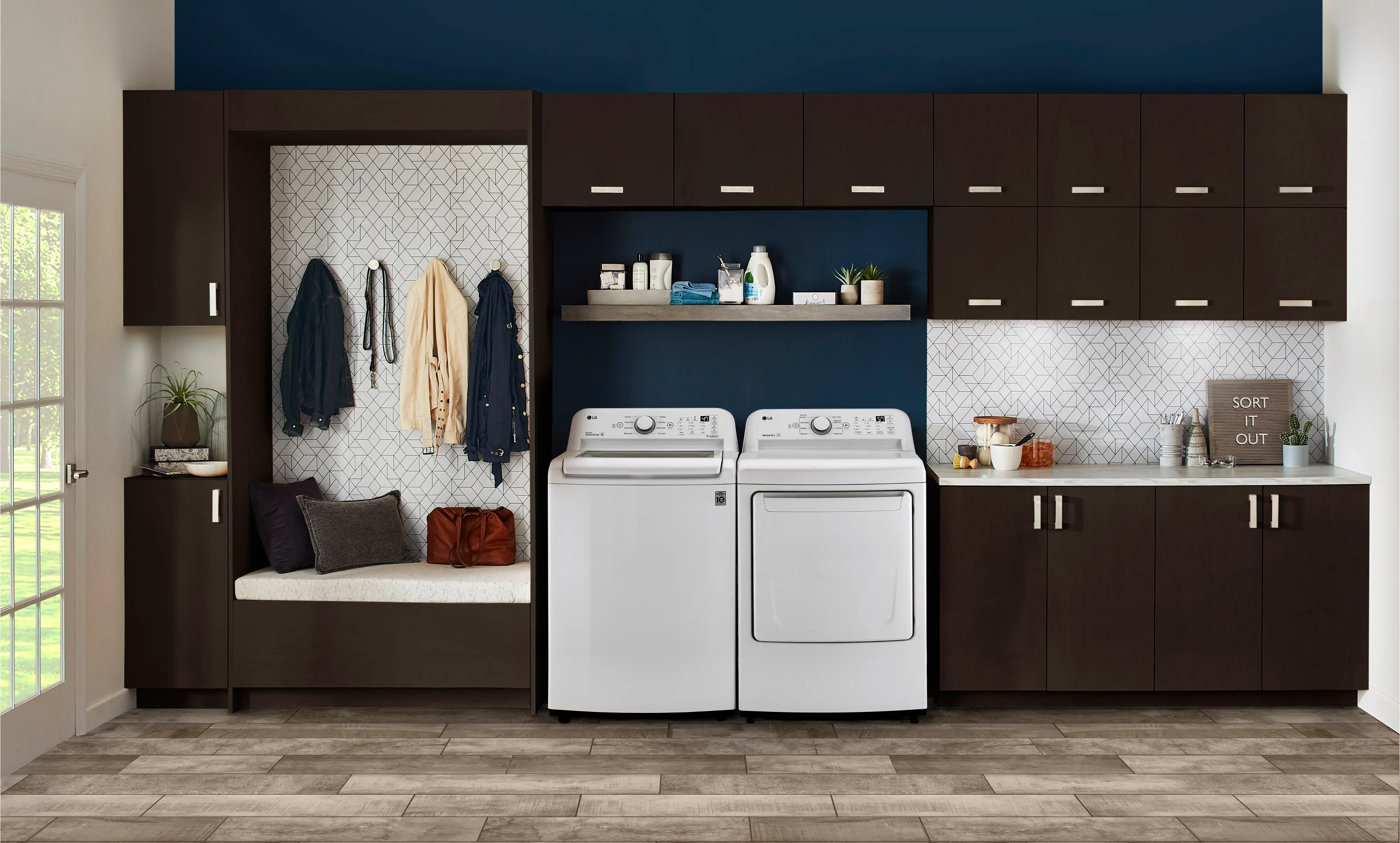 KIT LG Washer and Electric Dryer Set - White 7000-3