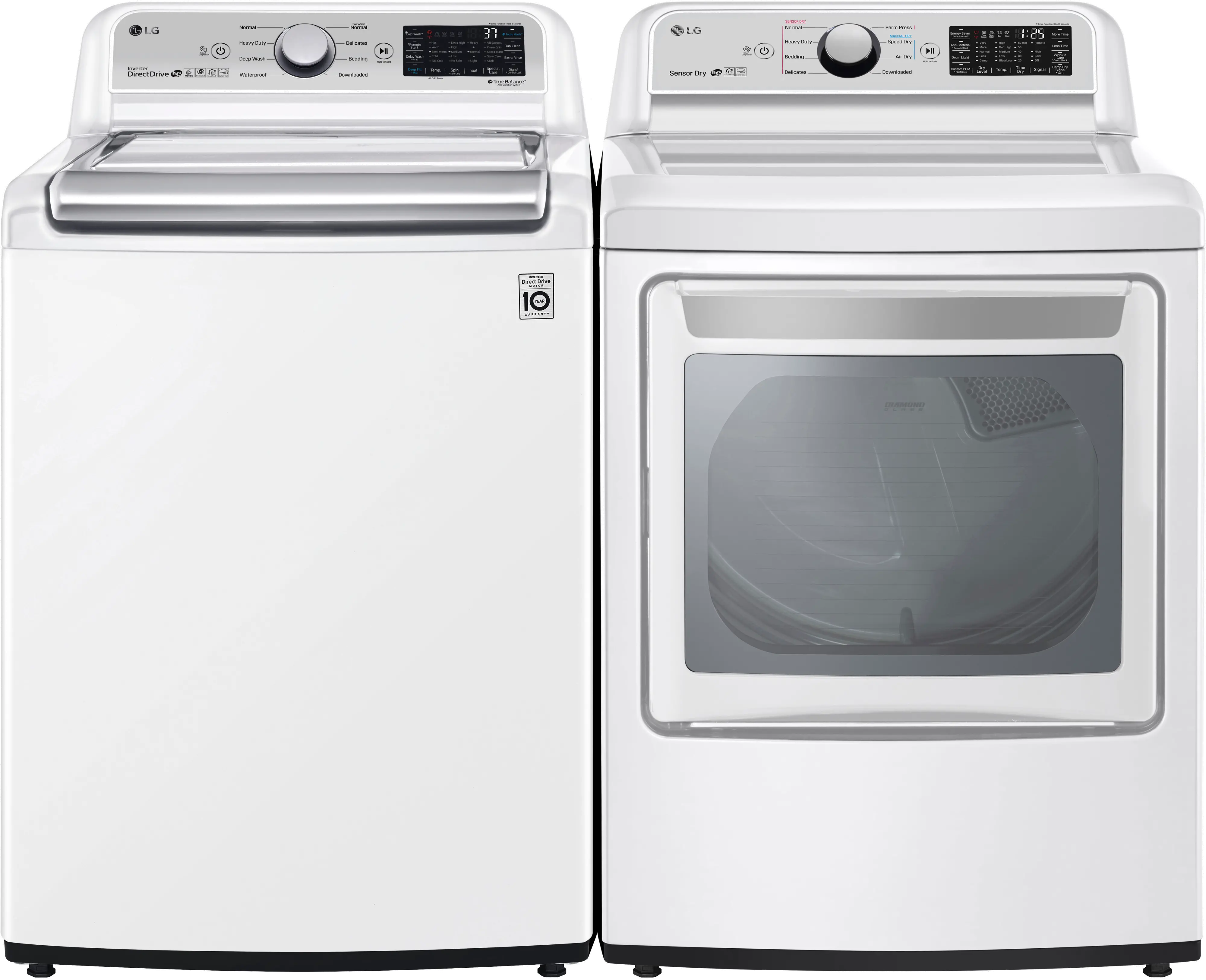 KIT LG Top Load Washer and Gas Dryer Set - White 7300WA-1
