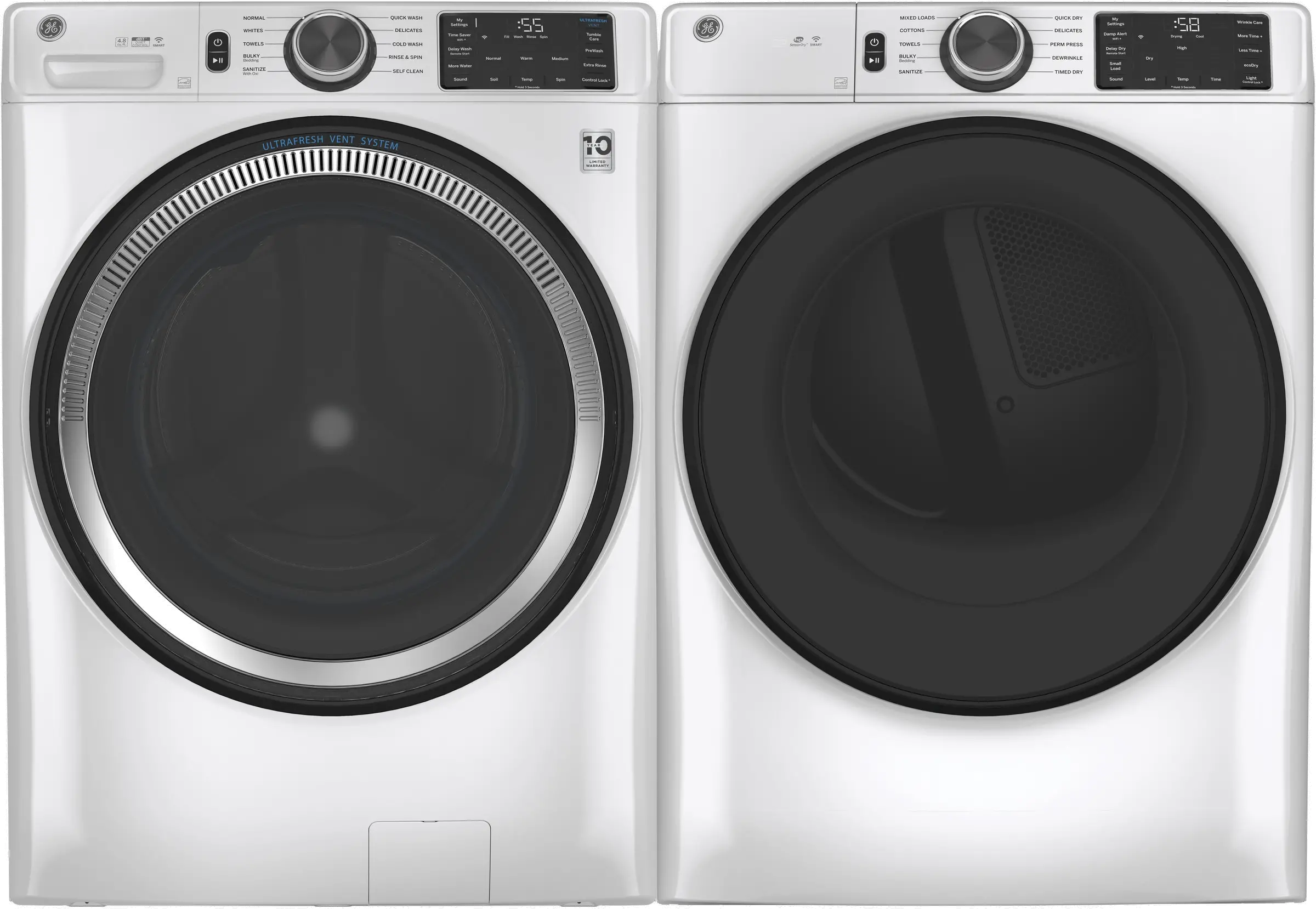 KIT GE Front Load Electric Washer and Dryer Set - GFD55 White-2