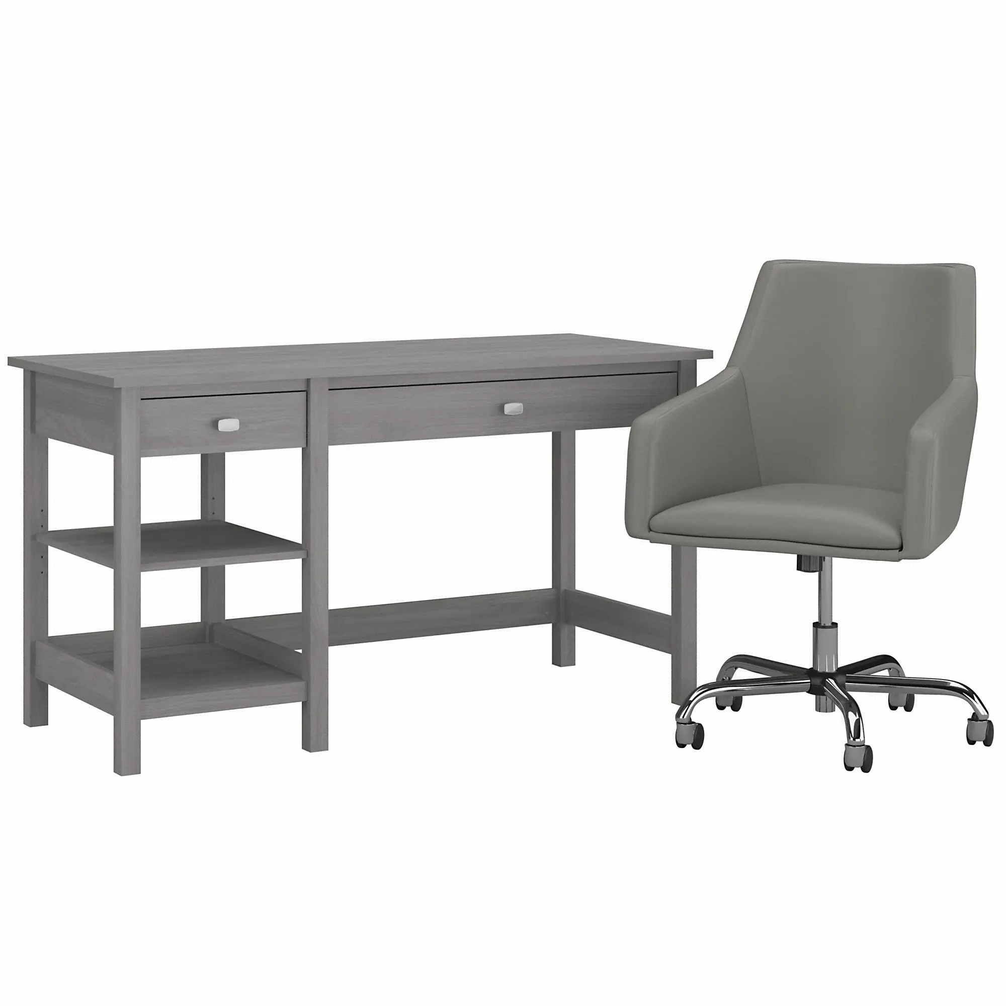 BD038MG Modern Gray Desk and Gray Chair Set - Broadview-2