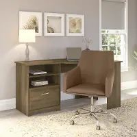 CAB060RCP Cabot Pine Desk and Gray Chair Set