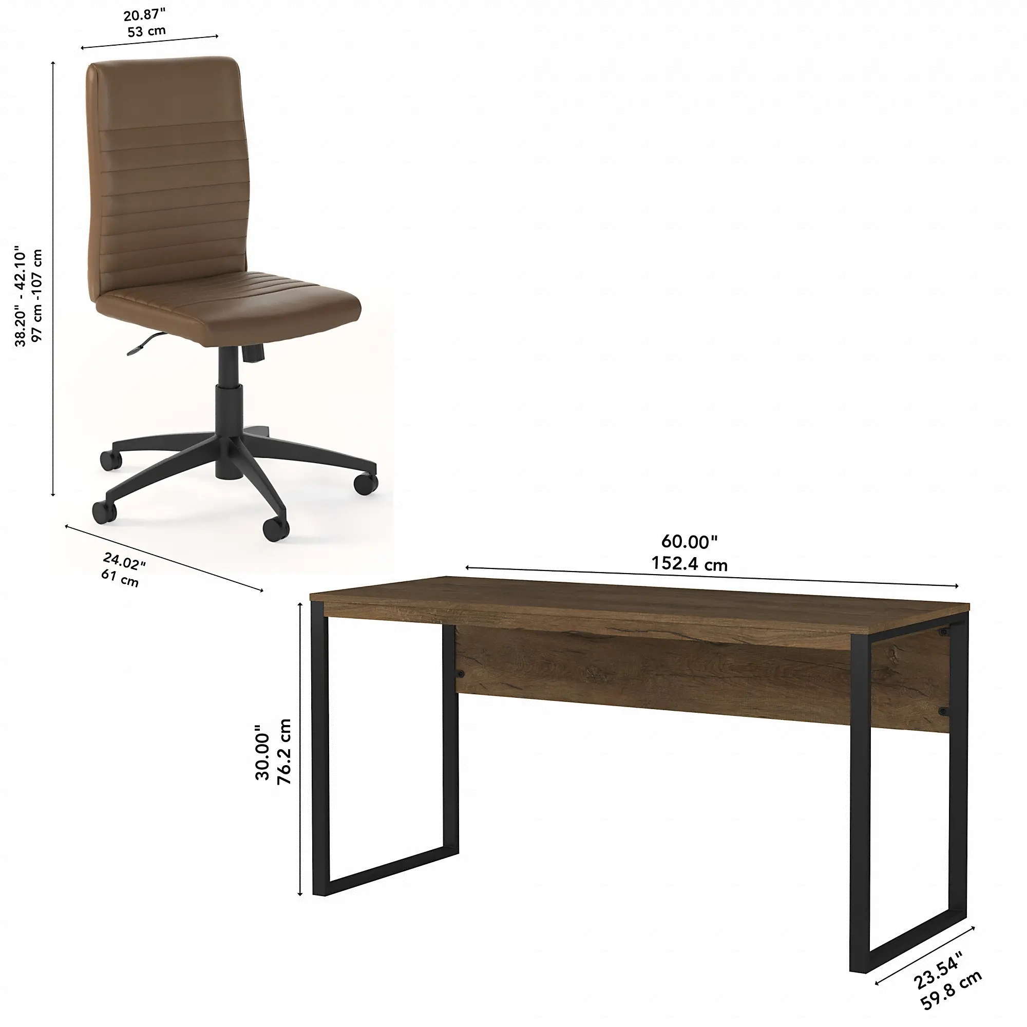 LAT006RB Latitude Rustic Brown Desk And Chair-6