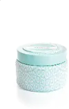 8.5 oz Volcano Signature Aqua and White Printed Travel Tin Candle