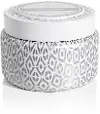 8.5 oz Volcano Signature White and Silver Printed Travel Tin Candle