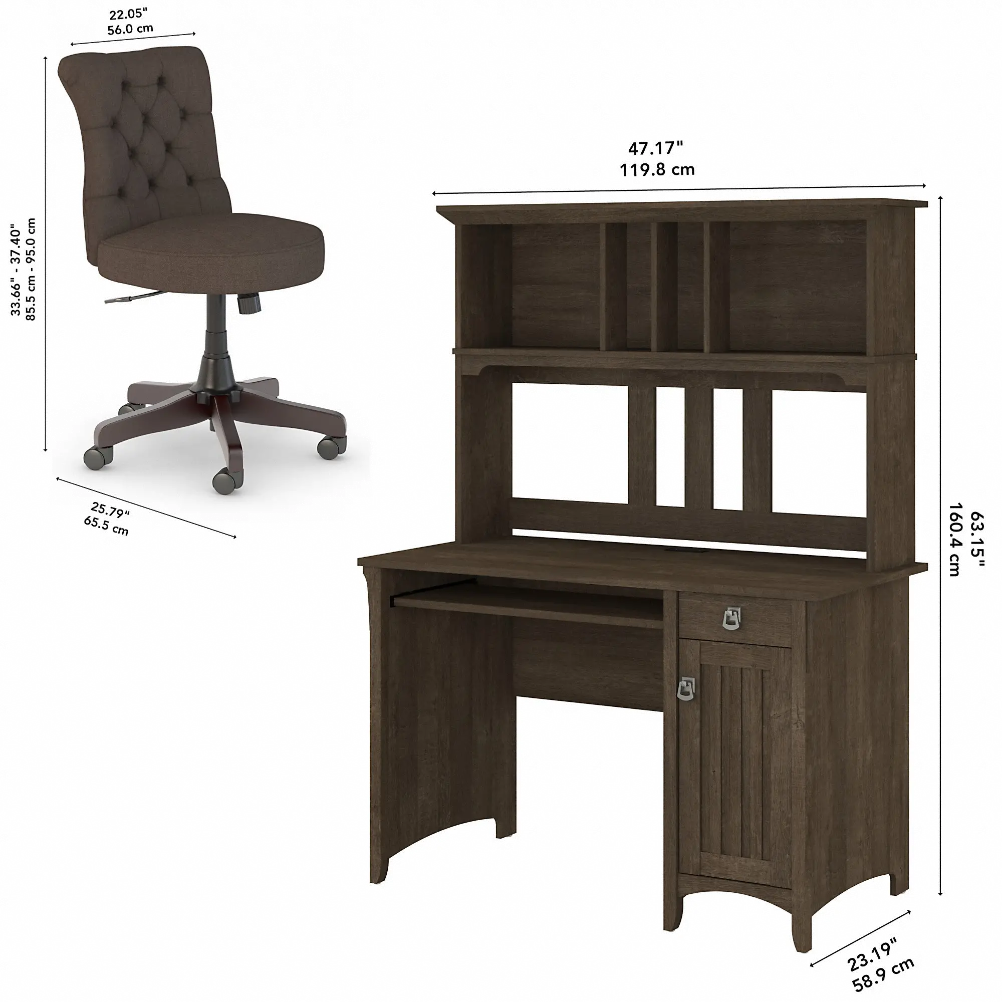 SAL012ABR Salinas Ash Brown Desk and Chair-6