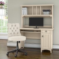 Salinas Antique White Brown Desk And Chair