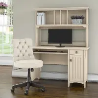 SAL012AW Salinas Antique White Brown Desk And Chair