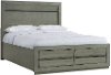 Clearance Zig Gray Queen Platform Storage Bed