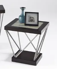 East Bay Black and Silver End Table