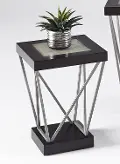 East Bay Black and Silver Chairside Table