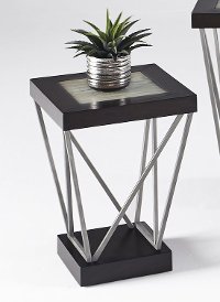 East Bay Black and Silver Chairside Table