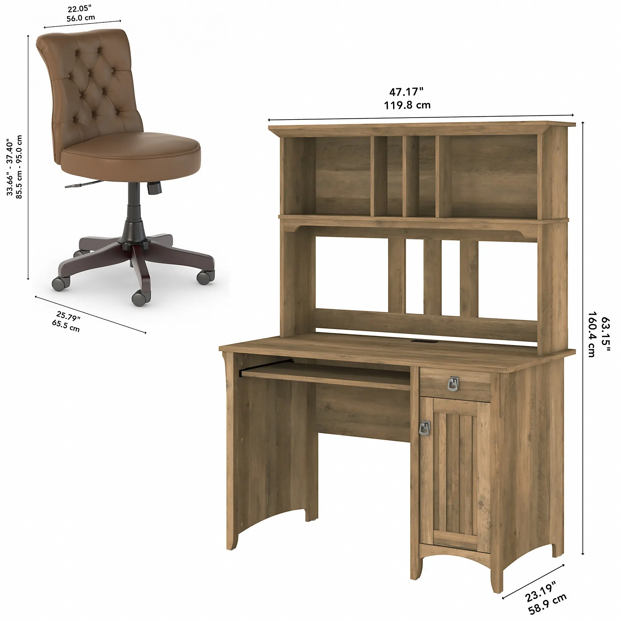 SAL012RCP Salinas Reclaimed Pine Brown Desk And Chair-5
