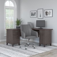 Somerset Storm Grey L Shaped Desk And Chair