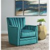 Loden Modern Glam Royale Peacock Green Swivel Chair
