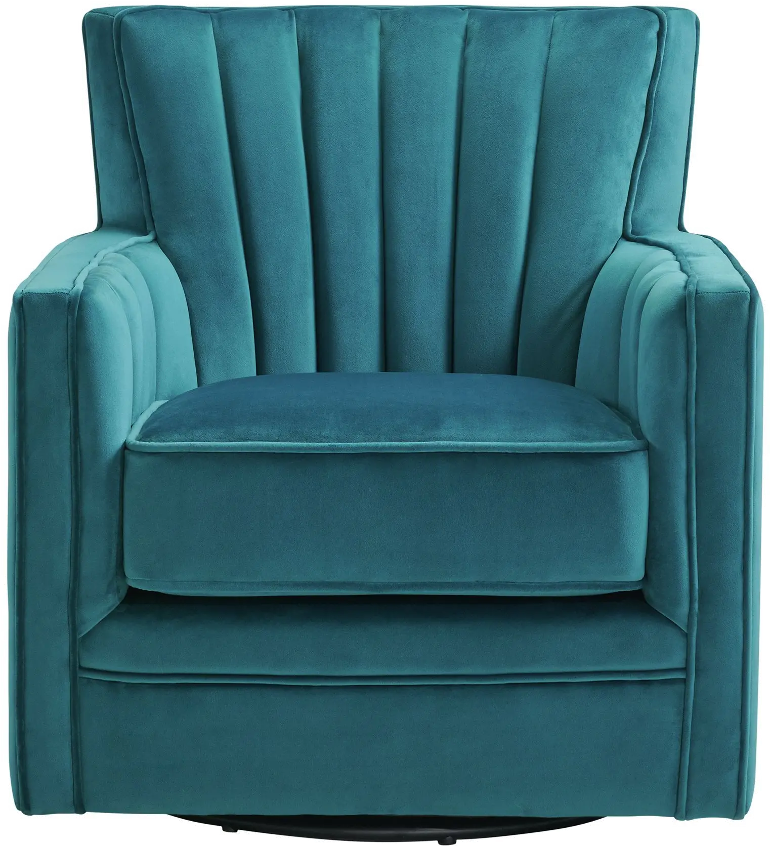 Loden Modern Glam Royale Peacock Green Swivel Chair-3