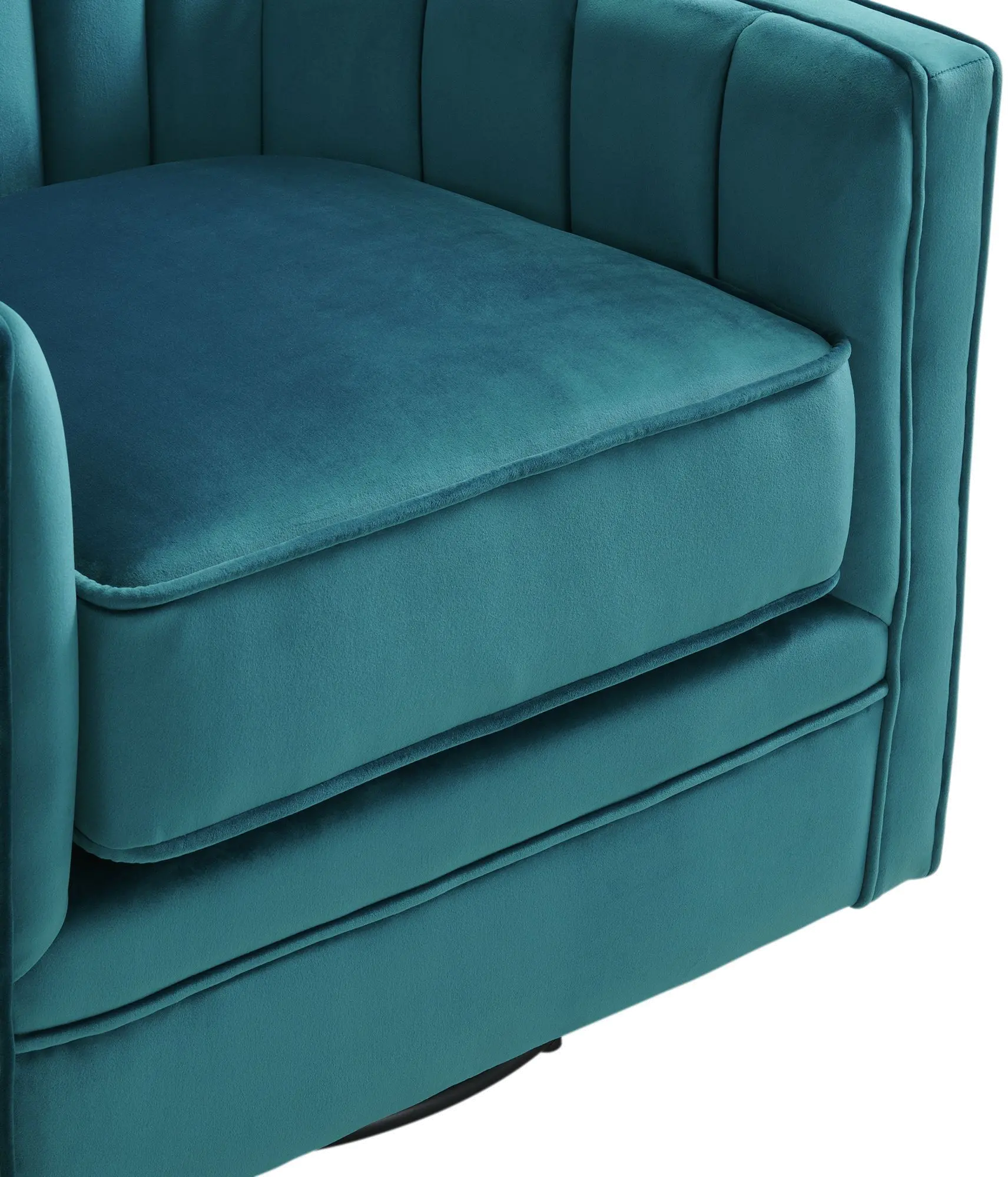 Loden Modern Glam Royale Peacock Green Swivel Chair-5