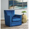 Loden Modern Glam Royale Cobalt Blue Swivel Chair