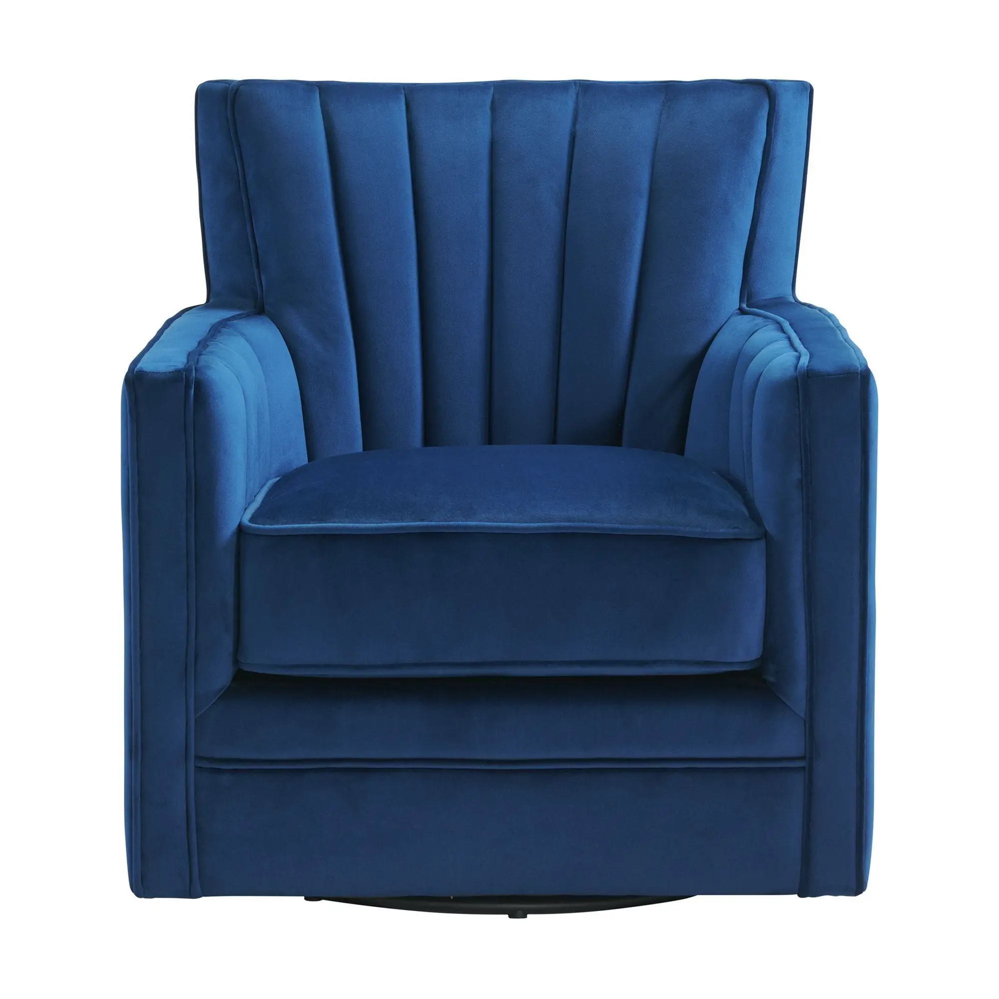 Loden Modern Glam Royale Cobalt Blue Swivel Chair-4