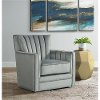 Loden Modern Glam Royale Gun Metal Gray Swivel Chair
