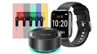 Fitness Accessory Bundle with Black Smart Watch