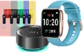 Fitness Accessory Bundle with Blue Smart Watch