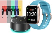 Fitness Accessory Bundle with Blue Smart Watch