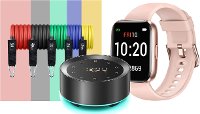 Fitness Accessory Bundle with Pink Smart Watch
