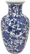 Clearance Phyllis 16 Inch Blue and White Ceramic Vase
