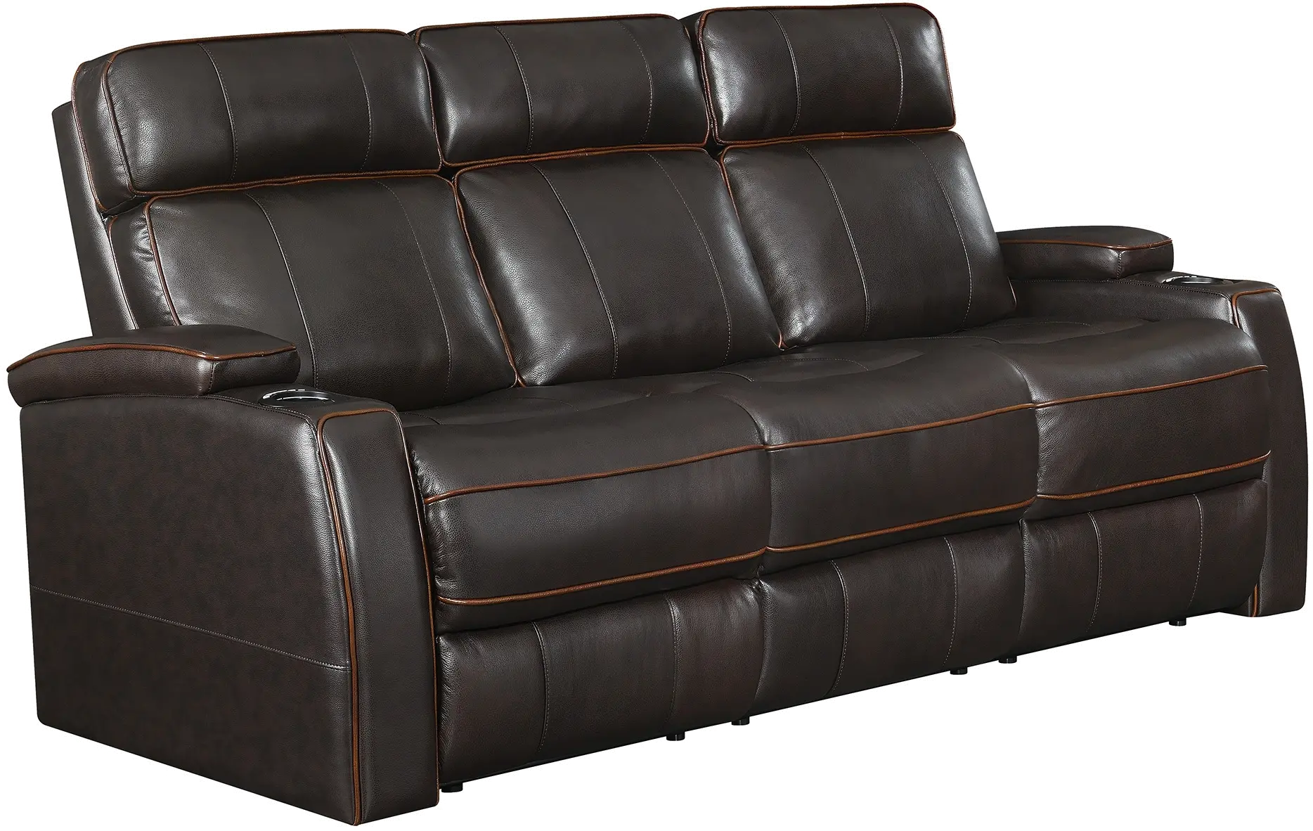Transformer Brown Leather Power Reclining Sofa-1