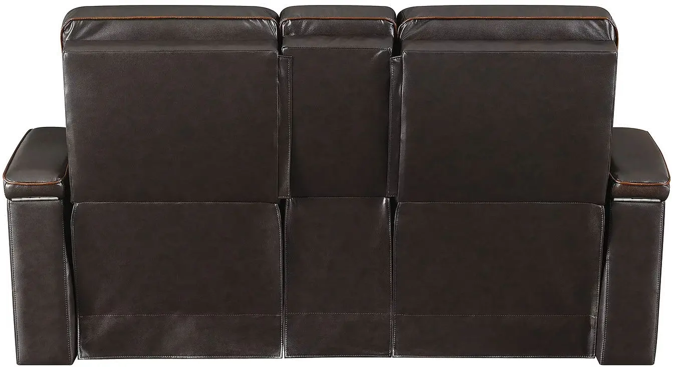 Transformer Brown Leather Power Reclining Console Loveseat-6