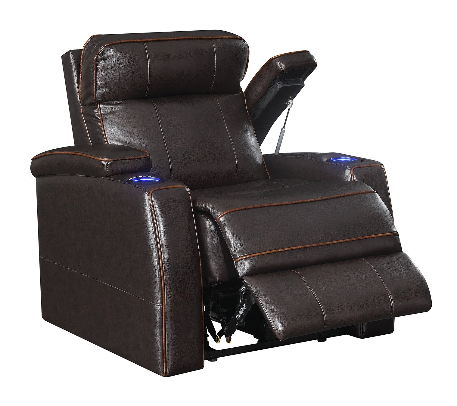 Transformer Brown Leather Power Recliner-2