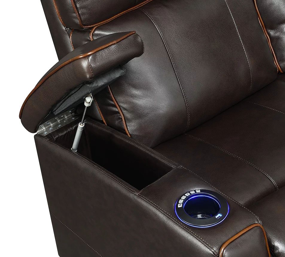 Transformer Brown Leather Power Recliner-3