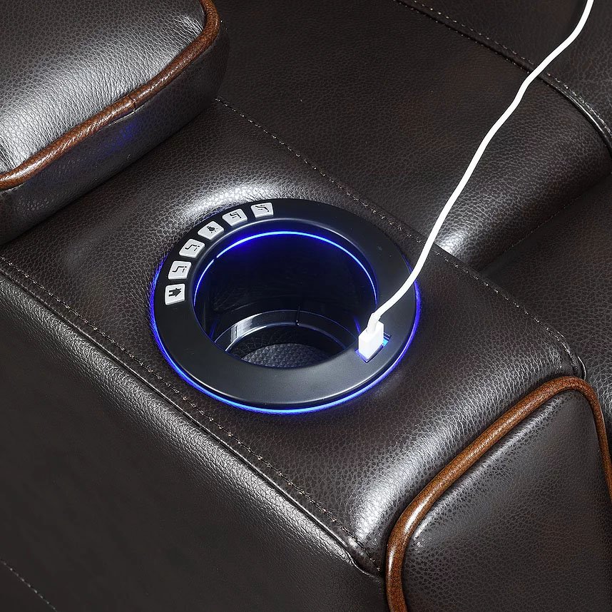 Transformer Brown Leather Power Recliner-4
