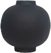 Matte Black Metal Round Vase