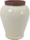 Harris 13 Inch Off White Vase with Stone Colored Lip