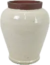 Harris 13 Inch Off White Vase with Stone Colored Lip
