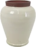 Harris 13 Inch Off White Vase with Stone Colored Lip